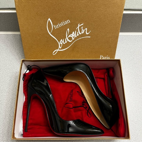 Christian Louboutin So Kate Black Patent Leather 120mm Pumps